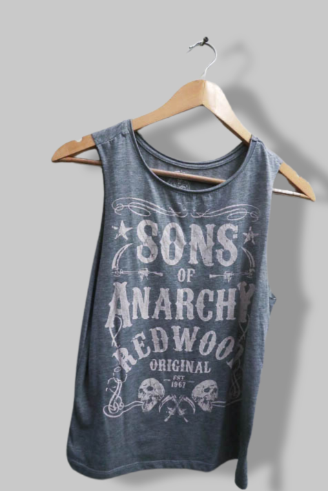 Vintage grey son of anarchy redwood graphics tank top uk 10