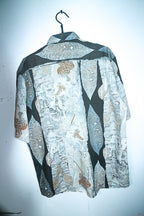 Vintage men multi hawaiin abstract 90's short sleeve shirt in L|L33 W24|SKU 6587