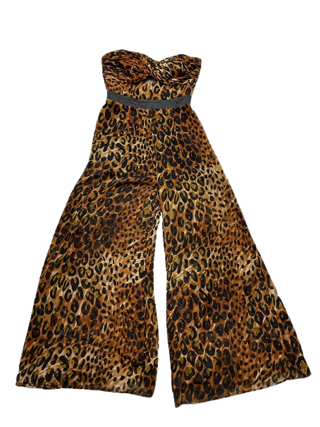 Rubynee Vintage y2k Brown Leopard print Sleeveless women jumpsuit size 8