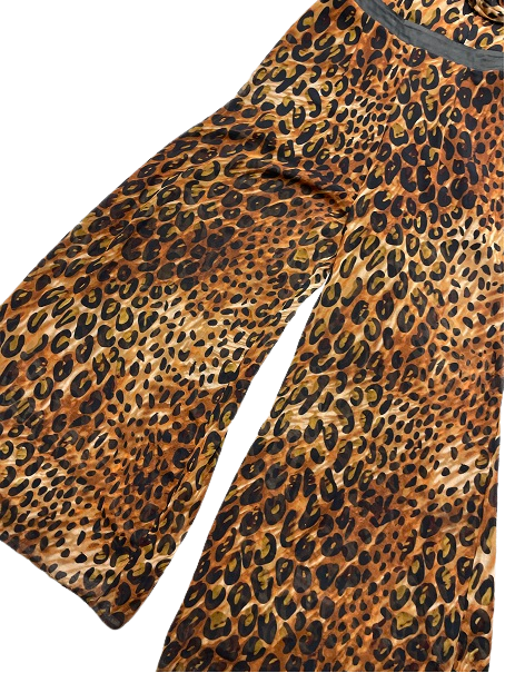 Rubynee Vintage y2k Brown Leopard print Sleeveless women jumpsuit size 8