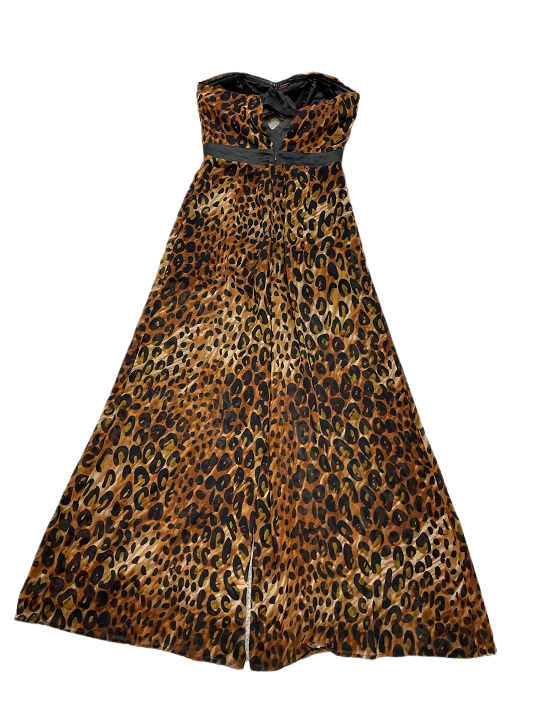 Rubynee Vintage y2k Brown Leopard print Sleeveless women jumpsuit size 8
