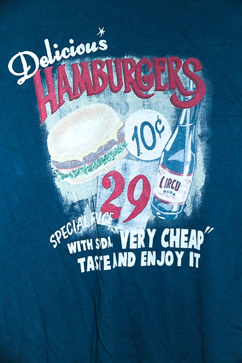 Vintage kids Mayoral Hamburger graphics navy long sleeve tees 14|L26 W18|SKU 6591