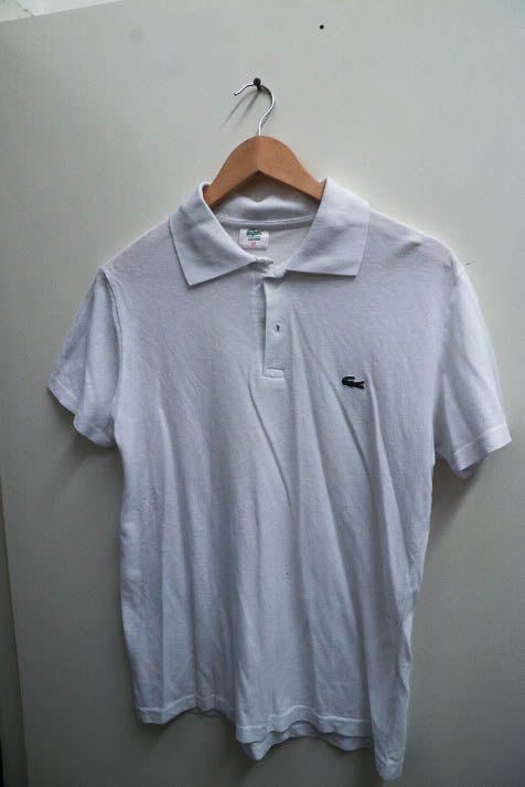 Vintage Lacoste original white medium mens polo shirt