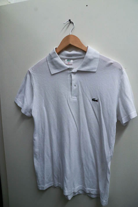 Vintage Lacoste original white medium mens polo shirt