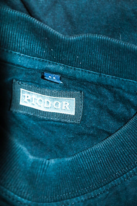 Vintage men Picdor plain black short sleeve mock neck tees in m|L31 W22|SKU 6593