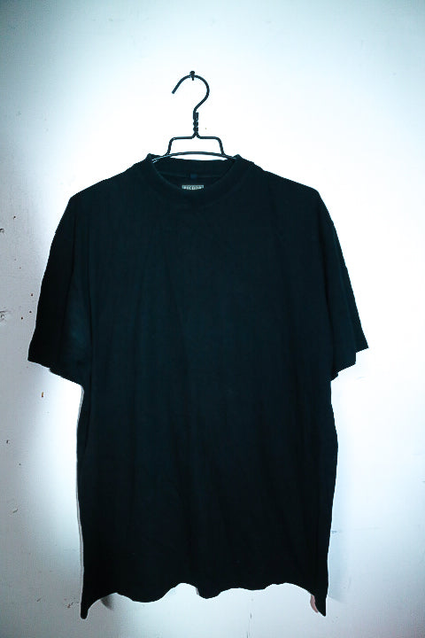 Vintage men Picdor plain black short sleeve mock neck tees in m|L31 W22|SKU 6593