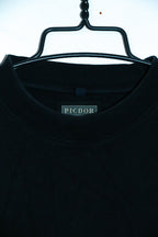 Vintage men Picdor plain black short sleeve mock neck tees in m|L31 W22|SKU 6593