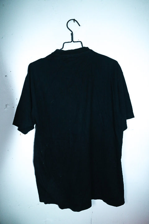 Vintage men Picdor plain black short sleeve mock neck tees in m|L31 W22|SKU 6593