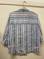 Rubynee Vintage y2k womens blue stripped shirt size XL