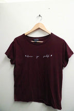 Vintage brown topshop letter graphics print tshirt