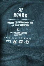 Vintage men ROARK Graphics 100% organic cotton premium black tees in L|L32 W21|SKU 6600