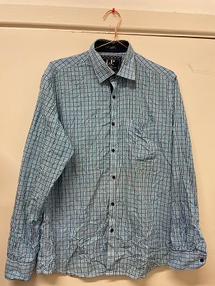 Rubynee Vintage y2k Louis Phillipe long sleeve blue checkered shirts size M