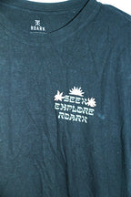 Vintage men ROARK Graphics 100% organic cotton premium black tees in L|L32 W21|SKU 6600
