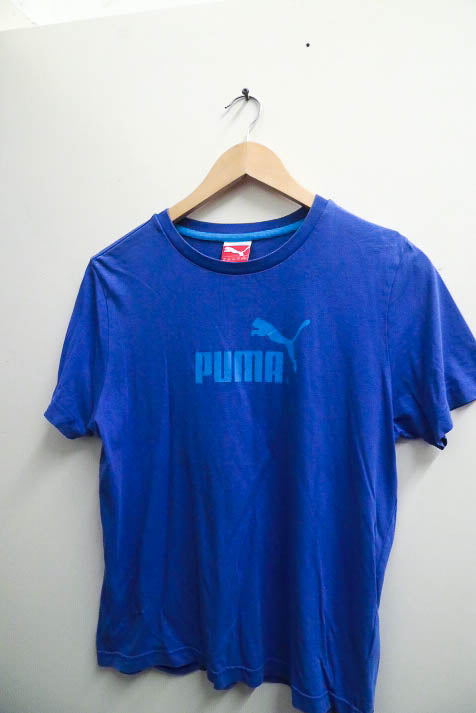 Vintage blue puma SS logo medium Tshirt