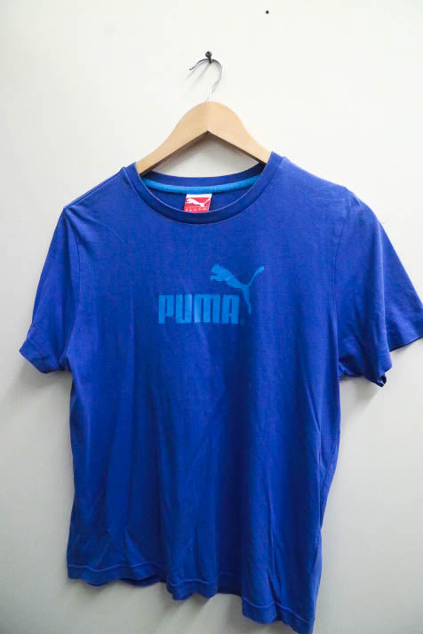 Vintage blue puma SS logo medium Tshirt