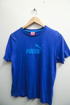 Vintage blue puma SS logo medium Tshirt