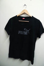 Vintage black puma SS logo Tshirt uk 14