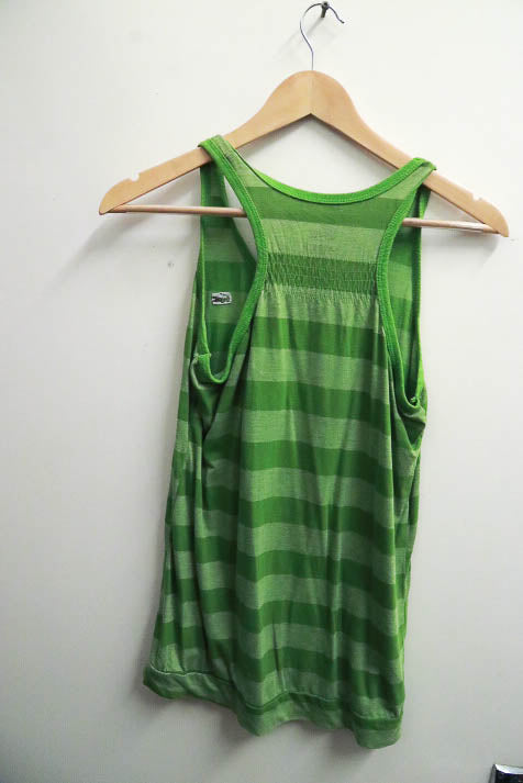 Vintage lacoste original green stripe tank top size M