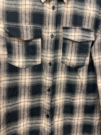 Rubynee Vintage y2k black and brown classic fit checkered long sleeve shirt uk 12