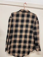 Rubynee Vintage y2k black and brown classic fit checkered long sleeve shirt uk 12