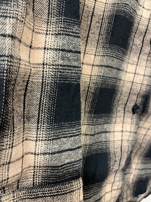 Rubynee Vintage y2k black and brown classic fit checkered long sleeve shirt uk 12