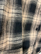 Rubynee Vintage y2k black and brown classic fit checkered long sleeve shirt uk 12