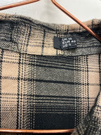 Rubynee Vintage y2k black and brown classic fit checkered long sleeve shirt uk 12