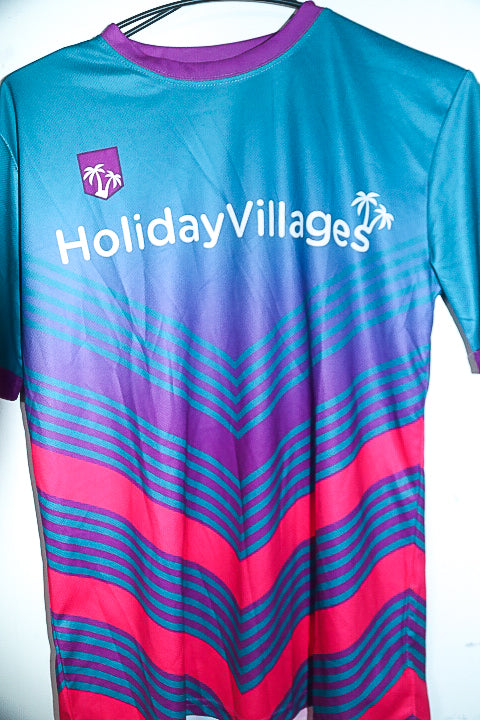 Vintage male Holiday Villages football academy multicoloured soccer jersey in M|L20 W19|SKU 6603
