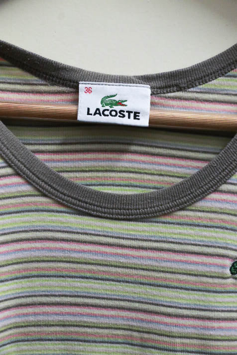 vintage grey stripe lacoste XS tank top