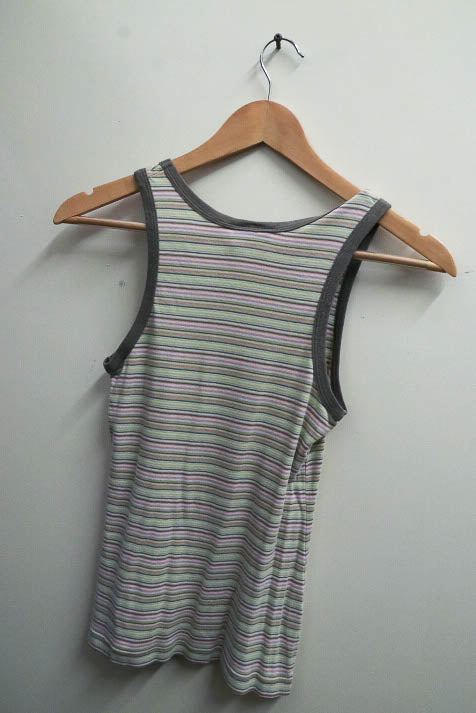 vintage grey stripe lacoste XS tank top