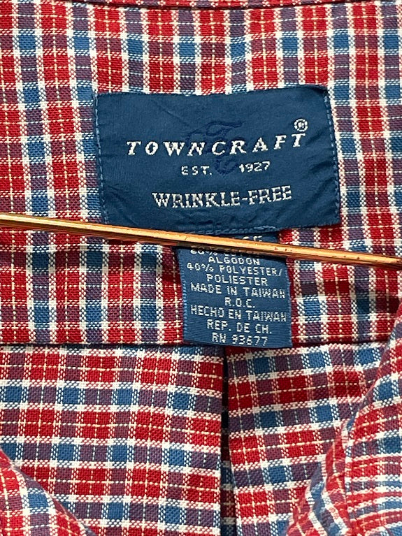 RUBYNEE Vintage y2k towncraft classic fit short sleeve blue and red checkered shirt size XL