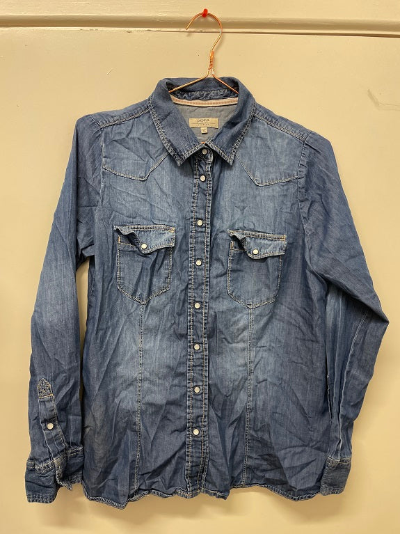 RUBYNEE Vintage y2k Papaya blue denim long sleeve shirt size 12