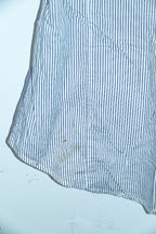 Vintage men River Island grey stripe double pocket short sleeve quality shirt in L|L34 W24|SKU 6604