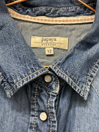 RUBYNEE Vintage y2k Papaya blue denim long sleeve shirt size 12