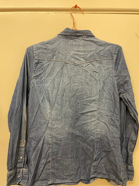 RUBYNEE Vintage y2k Papaya blue denim long sleeve shirt size 12