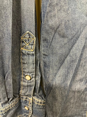 RUBYNEE Vintage y2k Papaya blue denim long sleeve shirt size 12