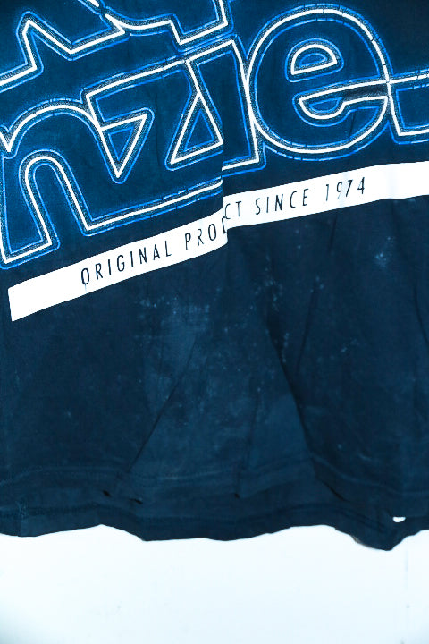 Vintage men Mckenzie original 90's navy blue graphics tees in M|L30 W20|SKU 6605