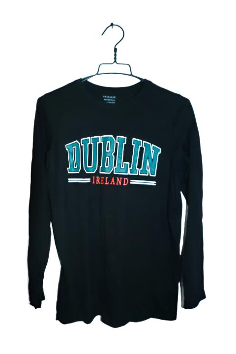 Vintage Kids 13-14YRS Primark Dublin Ireland black long sleeve tees|L27 W18|SKU 6606