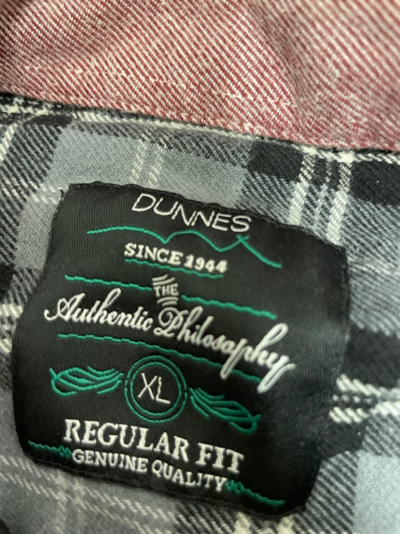 RUBYNEE Vintage y2k womens dunnes regular fit grey checkered long sleeve shirt size XL