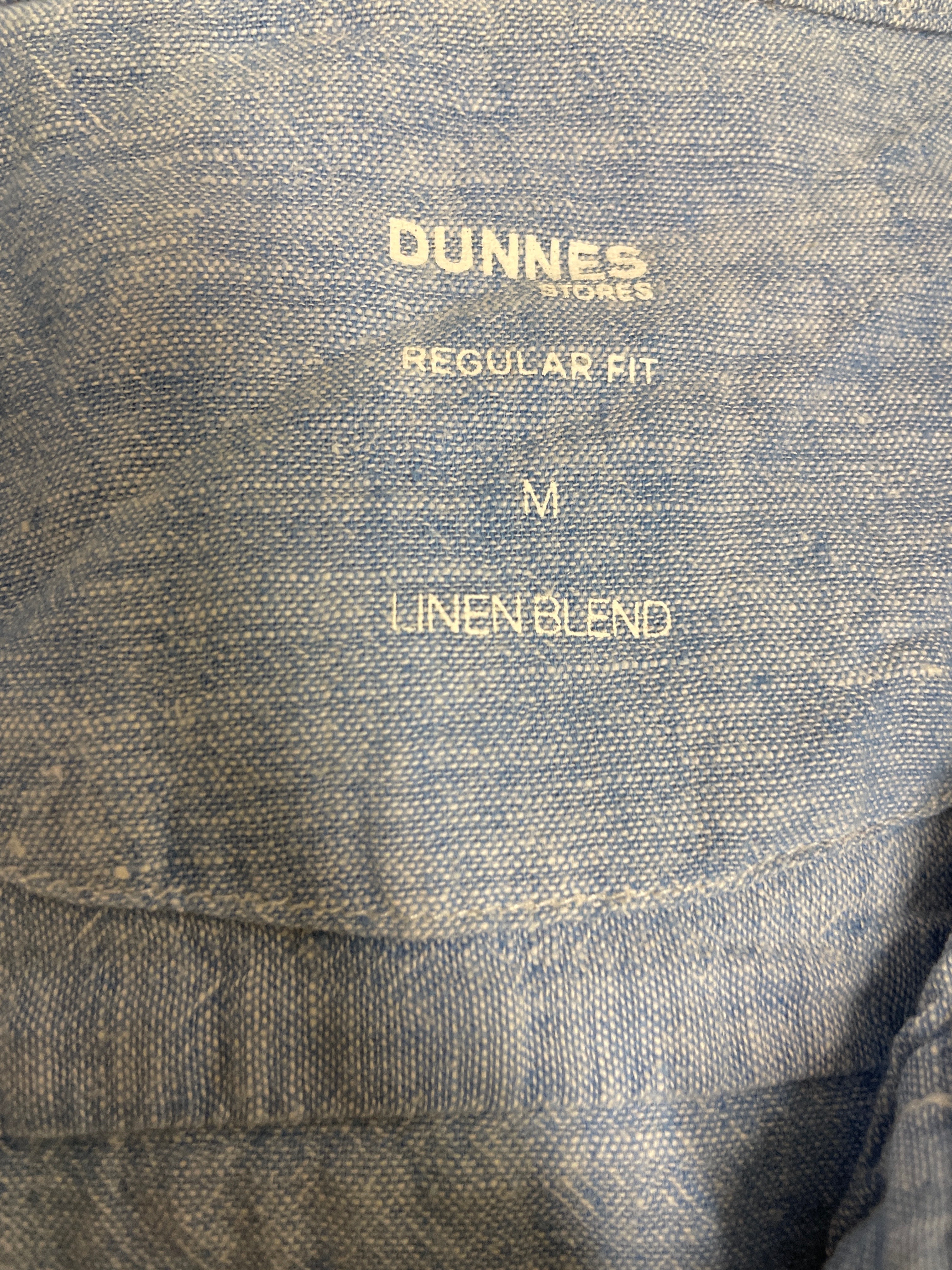 Rubynee  vintage Y2K Men's Dunnes Regular Fit Short Sleeves Blue Shirt