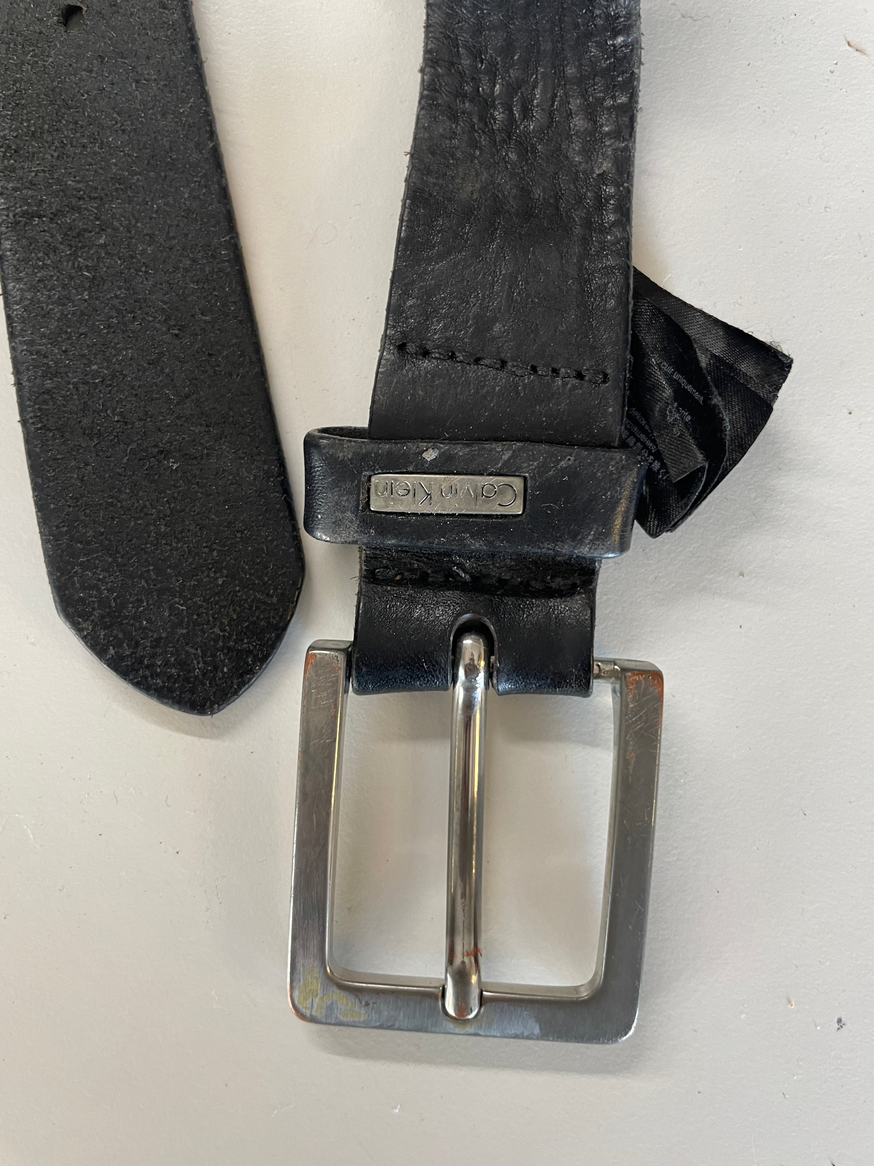 Calvin Klein Men's Belt | Vintage Leather Jeans Belt Black L50 (Est Size L-XL) SKU 5273