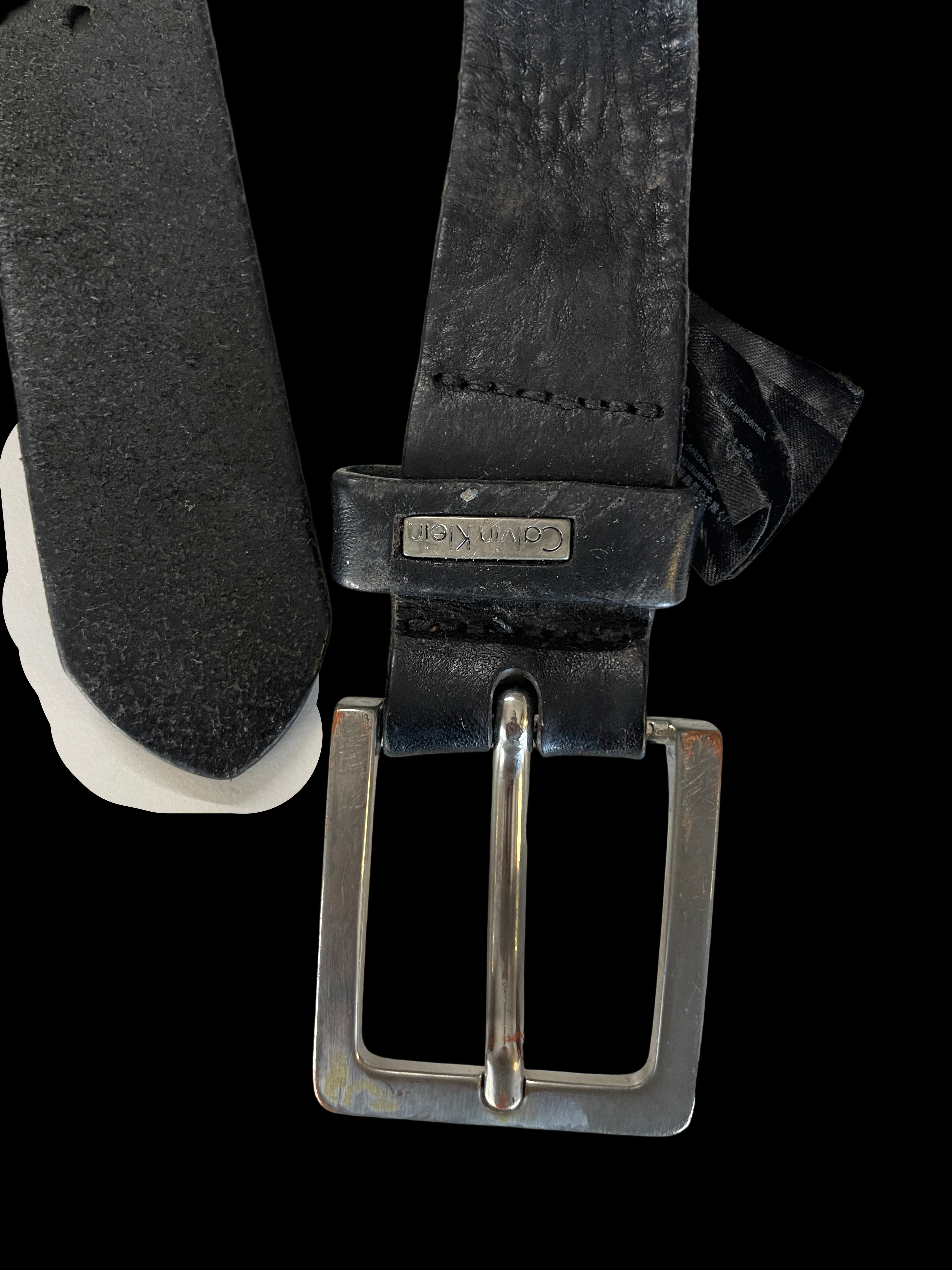 Calvin Klein Men's Belt | Vintage Leather Jeans Belt Black L50 (Est Size L-XL) SKU 5273