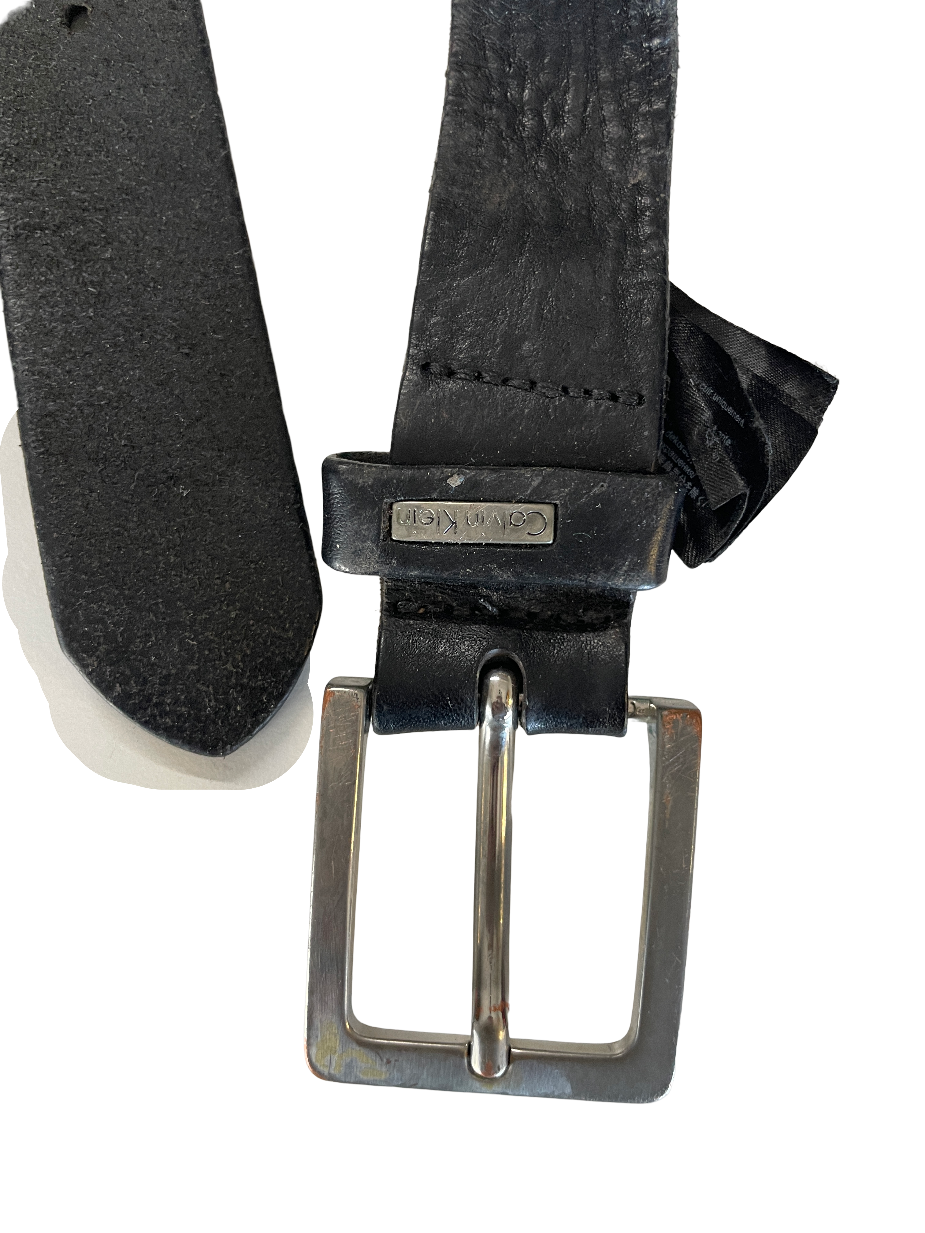 Calvin Klein Men's Belt | Vintage Leather Jeans Belt Black L50 (Est Size L-XL) SKU 5273