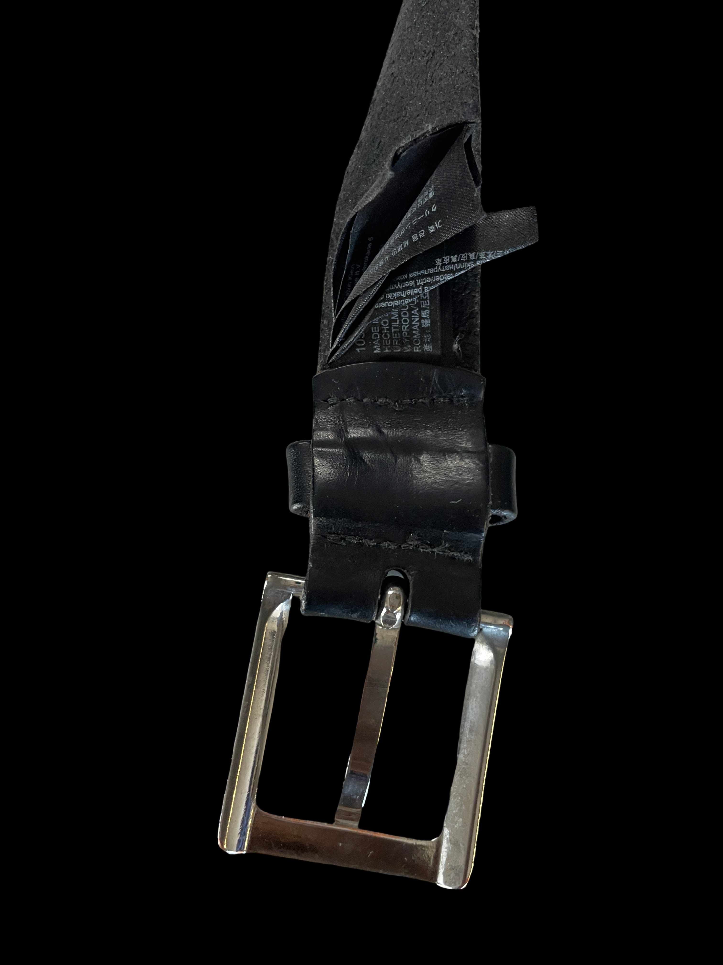 Calvin Klein Men's Belt | Vintage Leather Jeans Belt Black L50 (Est Size L-XL) SKU 5273