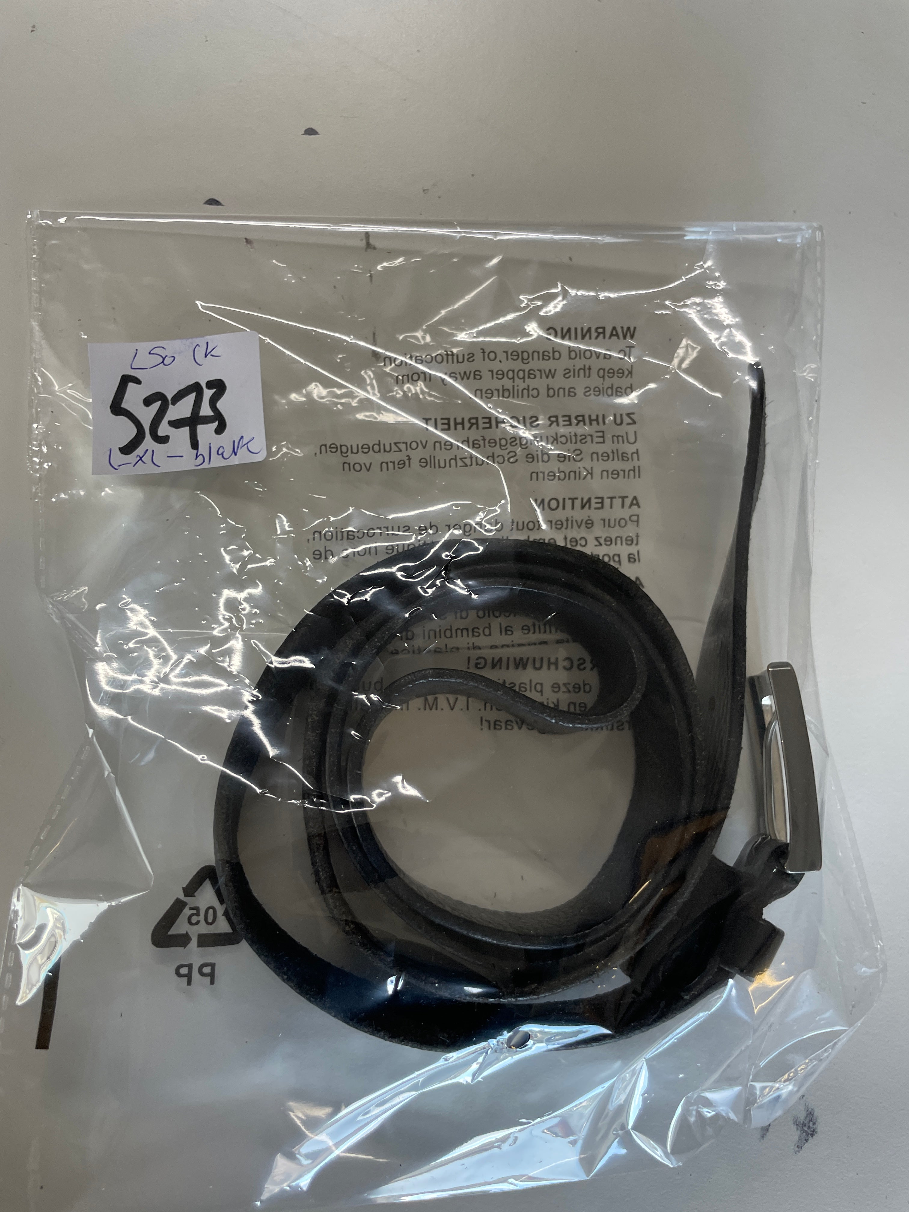 Calvin Klein Men's Belt | Vintage Leather Jeans Belt Black L50 (Est Size L-XL) SKU 5273