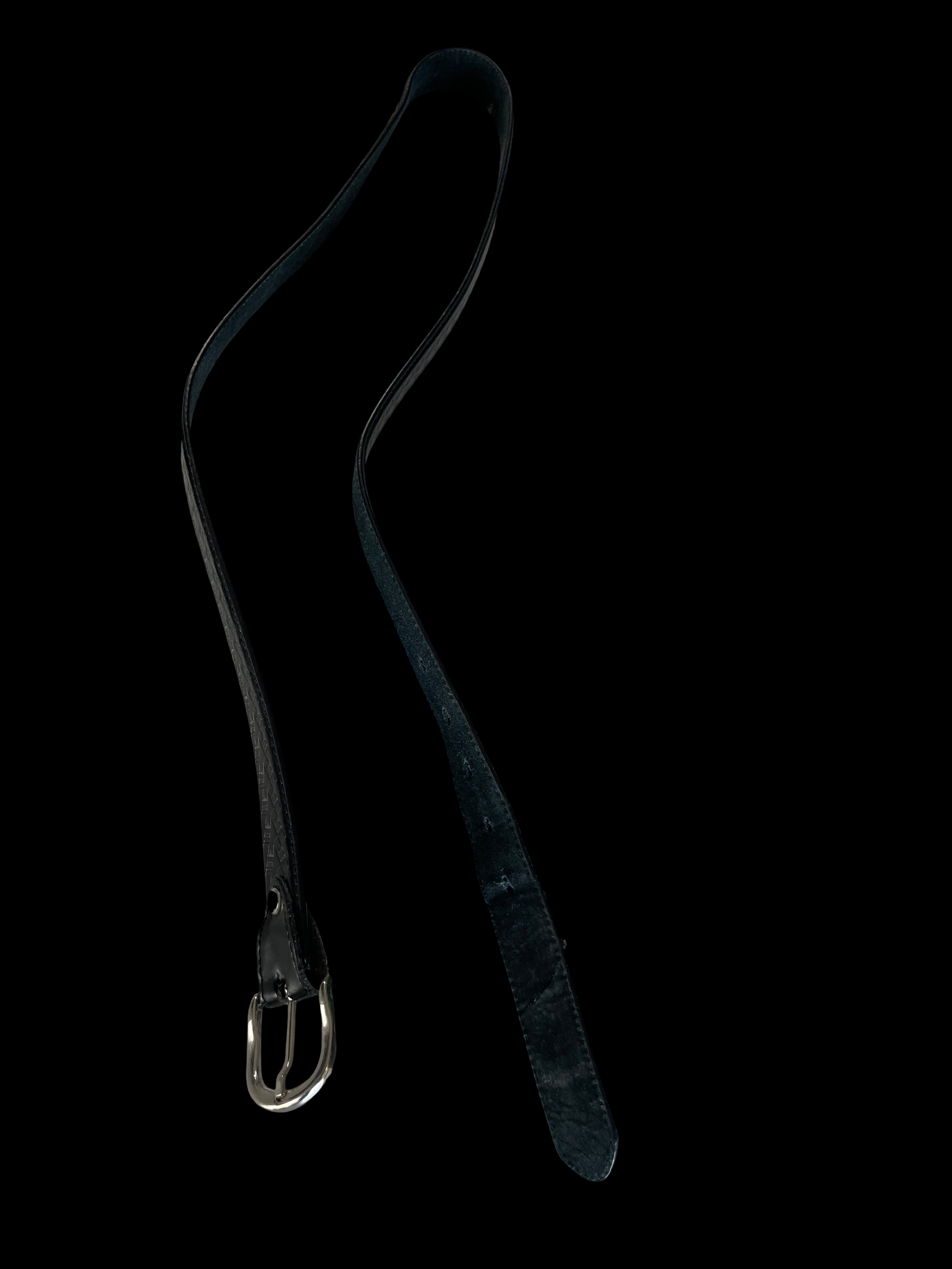 Men's Vintage Leather Jeans Belt Black L48 (Est Size L-XL) SKU 5273