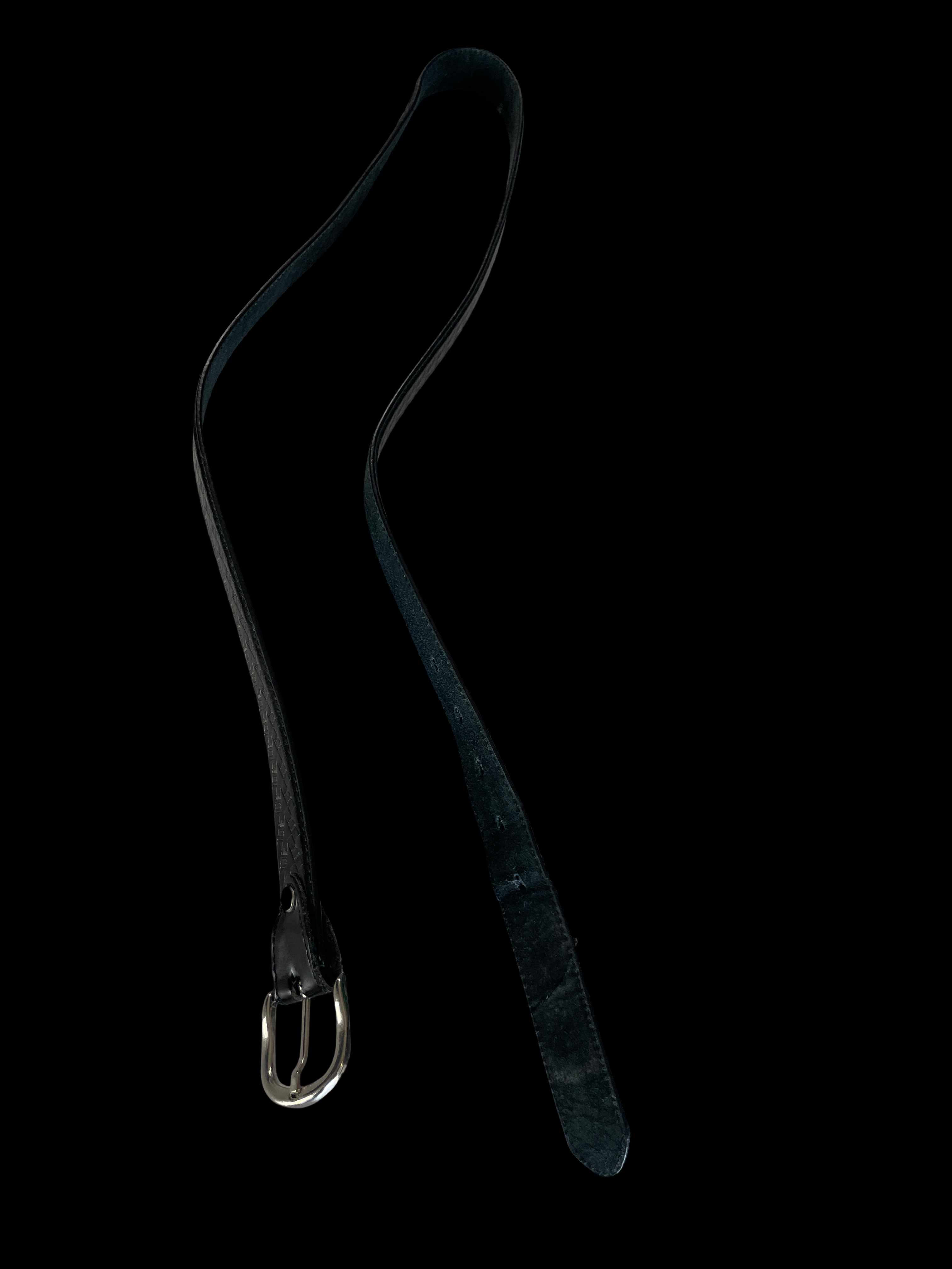 Men's Vintage Leather Jeans Belt Black L48 (Est Size L-XL) SKU 5273