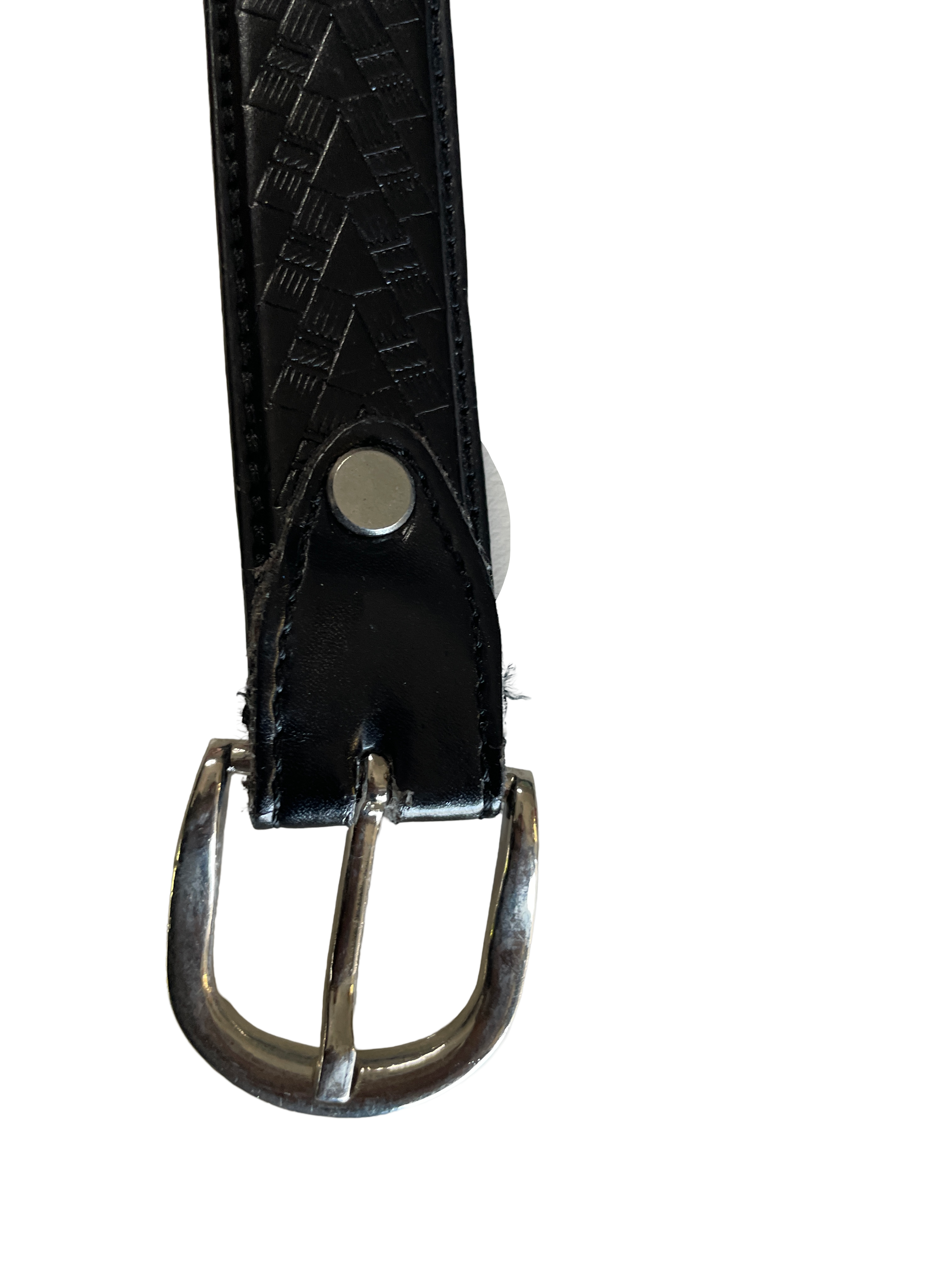 Men's Vintage Leather Jeans Belt Black L48 (Est Size L-XL) SKU 5273