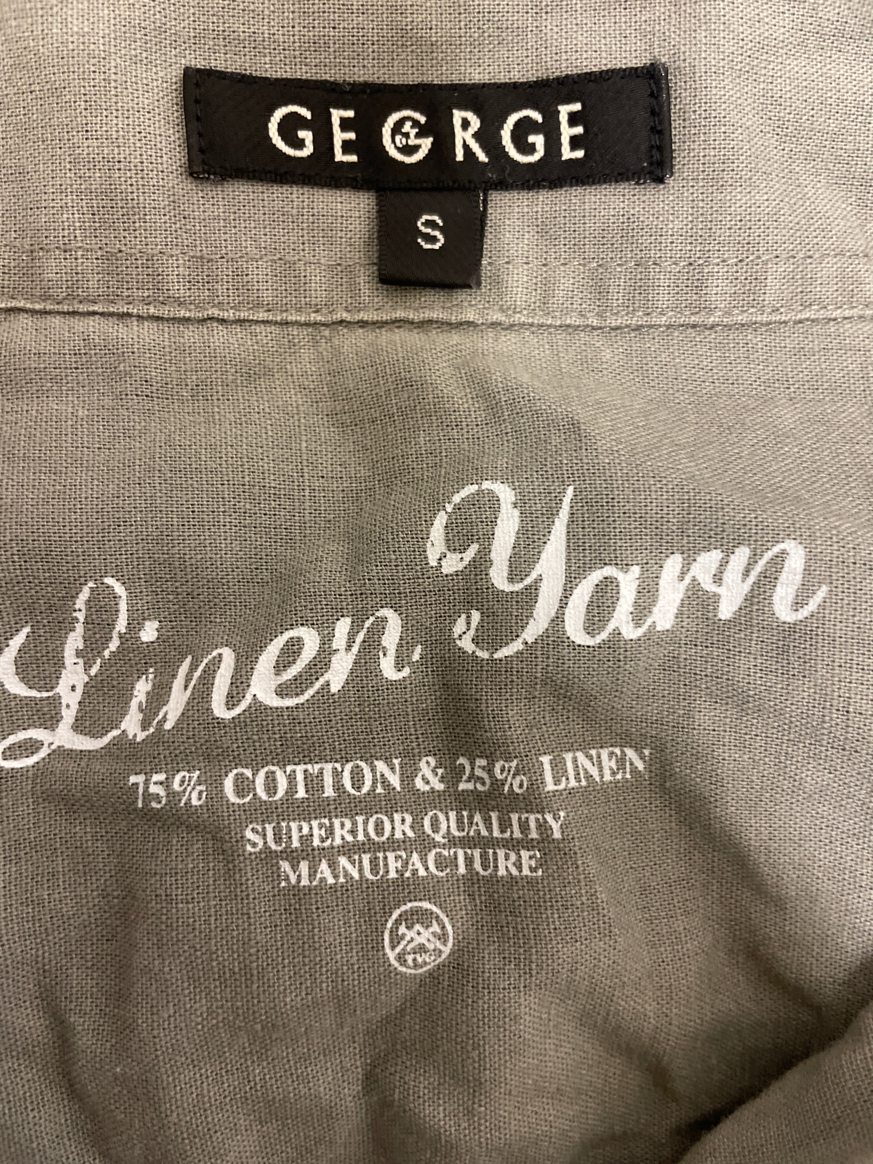 Rubynee  Vintage y2k Mens George Khaki Green short sleeve shirt size S