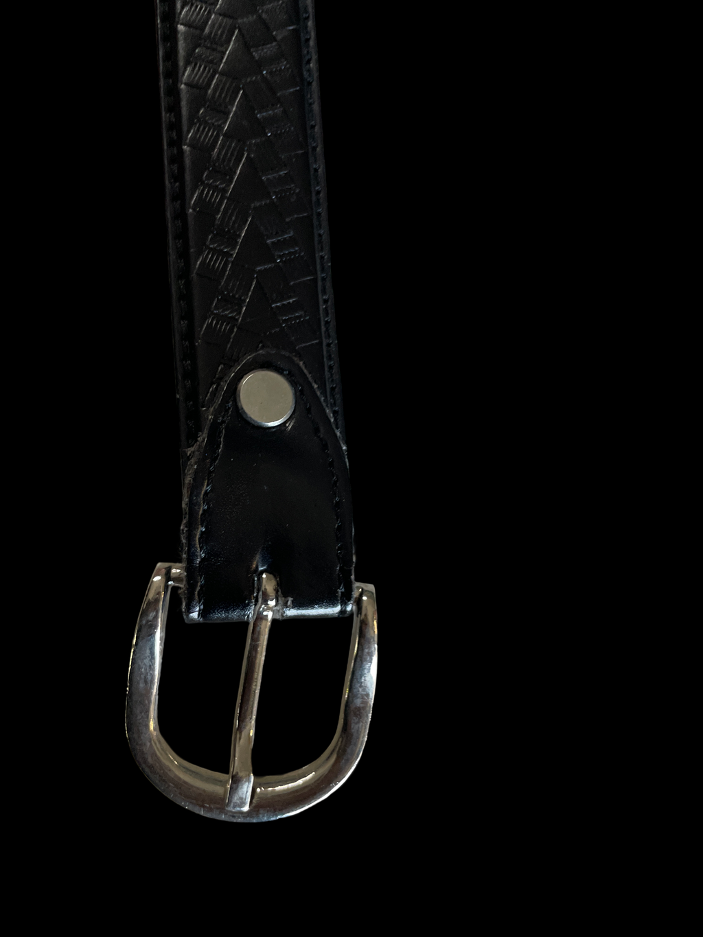 Men's Vintage Leather Jeans Belt Black L48 (Est Size L-XL) SKU 5273